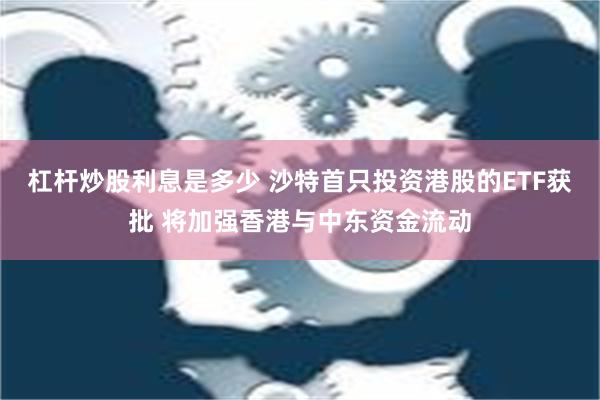 杠杆炒股利息是多少 沙特首只投资港股的ETF获批 将加强香港与中东资金流动