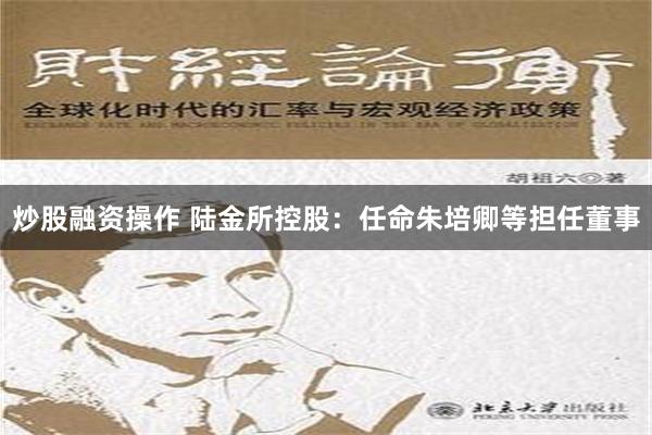 炒股融资操作 陆金所控股：任命朱培卿等担任董事