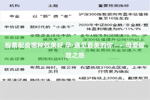 股票配资哪种效果好 孕·遇见最美的你 —— 母爱绽放之旅